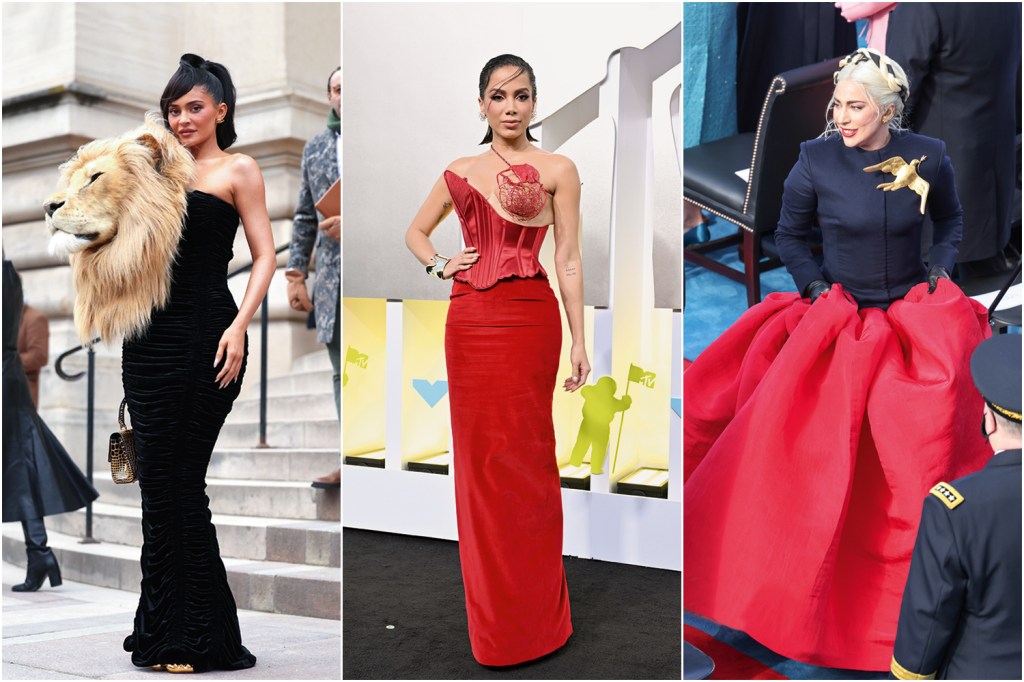 GettyImages-1458722209.jpg VISUAL POLÊMICO - Kylie Jenner, Anitta e Lady Gaga (da esq. para a dir.): no fã-clube da grife criada pela italiana