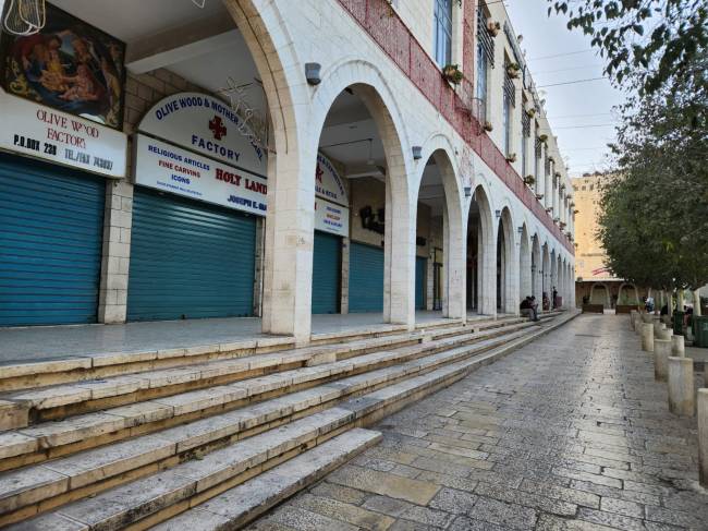 Centro de Belém, na Cisjordânia – economia devastada pela guerra em Gaza Centro de Belém, na Cisjordânia – economia devastada pela guerra em Gaza