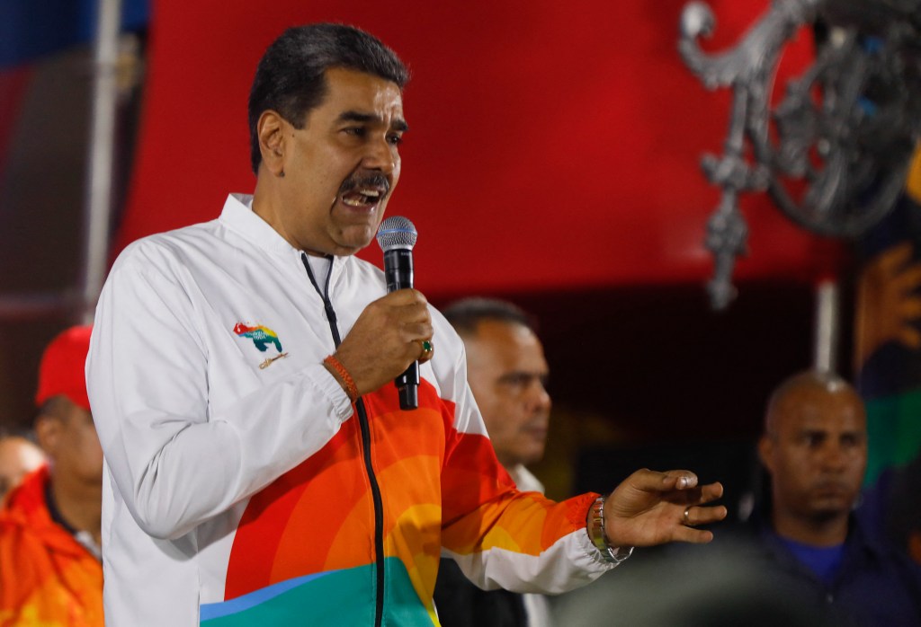 O presidente da Venezuela, Nicolás Maduro, fala após a divulgação do referendo sobre disputa com a Guiana