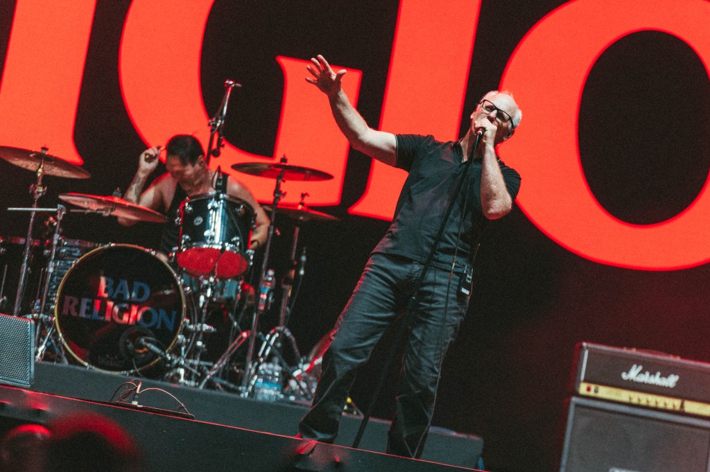 Greg Graffin, vocalista do Bad Religion, durante o show da banda no Primavera Sound, em São Paulo em 03/12/2023