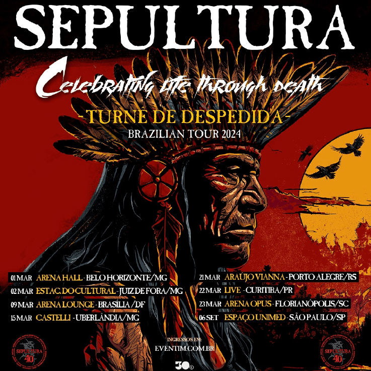 Datas da turnê de despedida do Sepultura em 2024 no Brasil