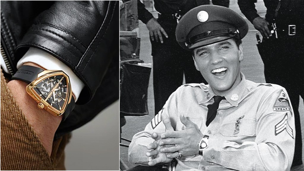 CLÁSSICO - Elvis Presley com o modelo Ventura, da Hamilton, popular nos anos 1960: tempo perdido