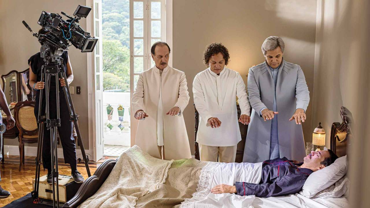 ENVIADOS DO ALÉM - Renato Prieto, Fábio Lago e Edson Celulari: missão espiritual