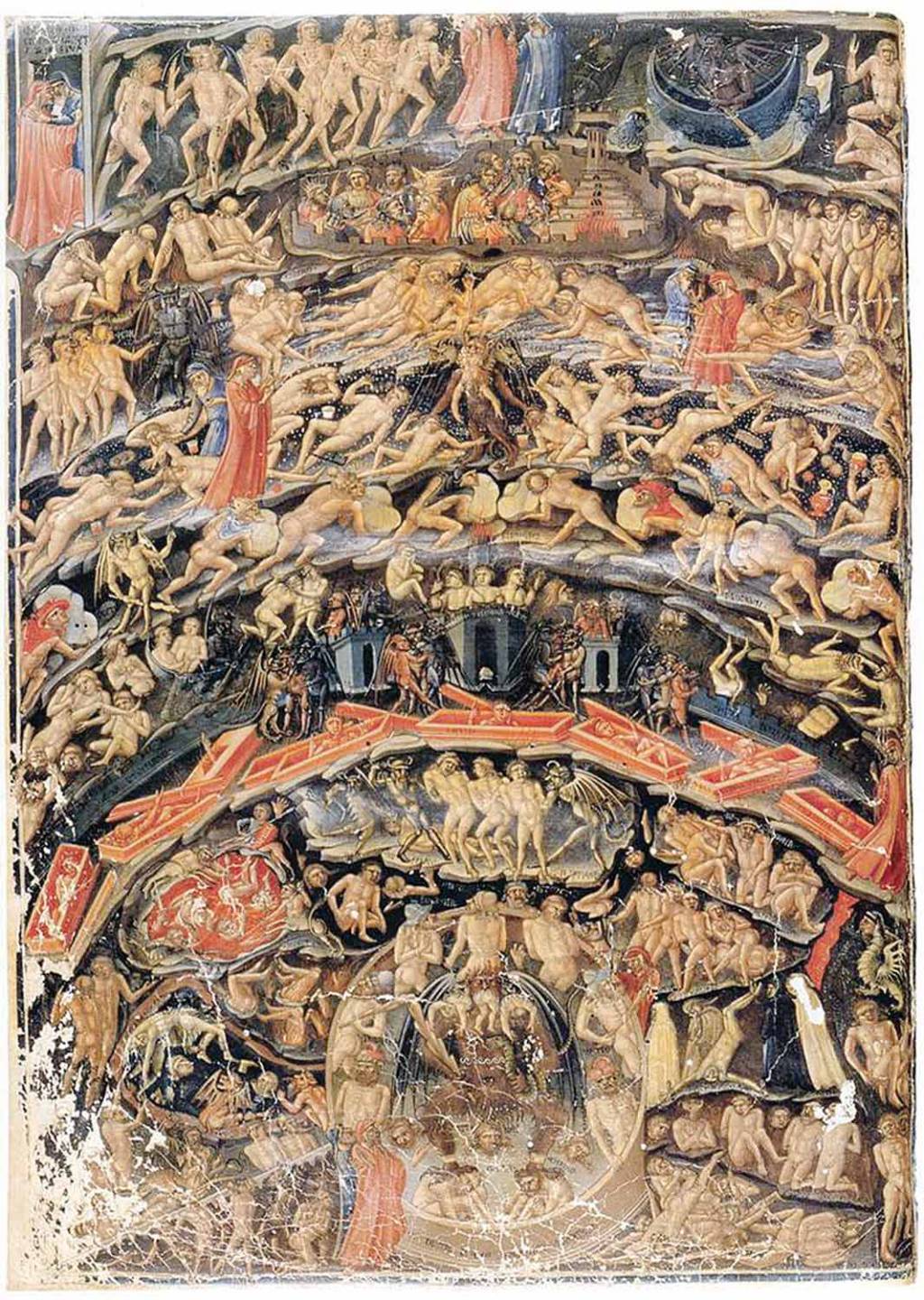 Bartolomeo_Di_Fruosino_-_Inferno,_from_the_Divine_Comedy_by_Dante_(Folio_1v)_-_WGA01339.jpg TRISTE FIM - Inferno de Dante: invejosos passam a viver à beira de um abismo