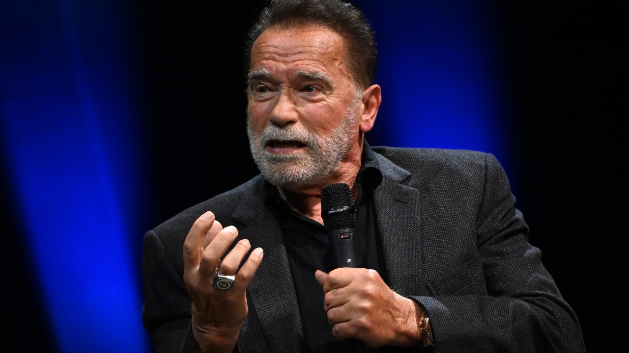 O ator Arnold Schwarzenegger em evento de outubro de 2023