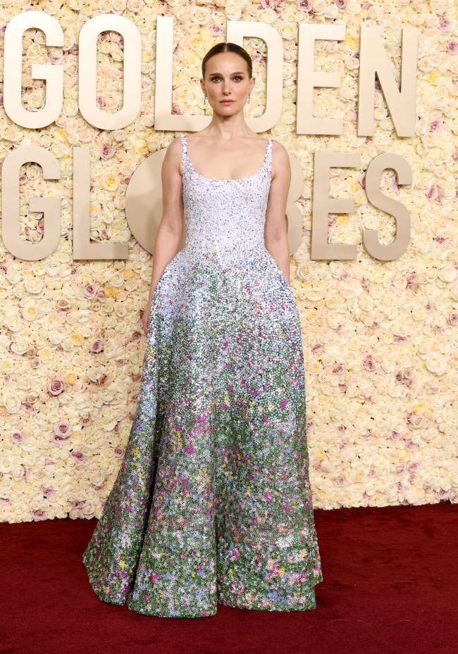 Natalie Portman apostou em um vestido florido para celebrar sua indicação por 'Segredos de um Escândalo'