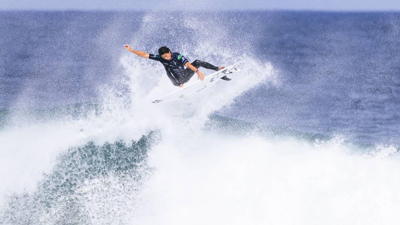 SAQUAREMA, RIO DE JANEIRO, BRAZIL - JULY 1: Yago Dora of Brazil surfs in the Final of the at the VIVO Rio Pro on July 1, 2023 at Saquarema, Rio De Janeiro, Brazil. (Photo by Daniel Smorigo/World Surf League)
