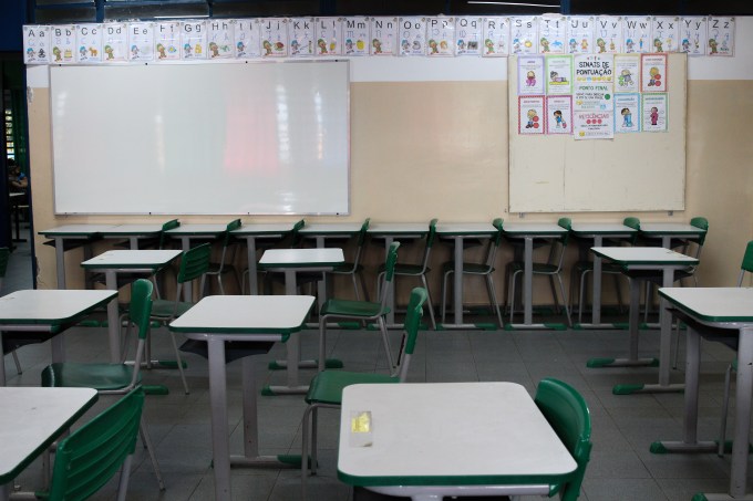 Sala de aula vazia em São Paulo