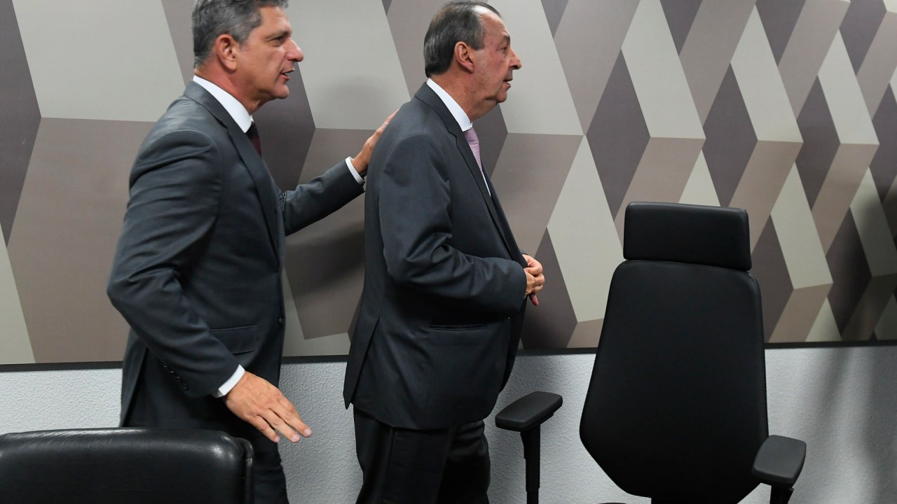 O relator e o presidente da CPI da Braskem, Rogério Carvalho (esq.) e Omar Aziz