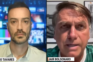 Sergio Tavares em entrevista com o ex-presidente Jair Bolsonaro