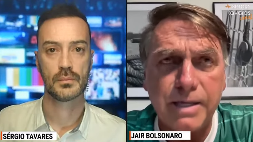 Sergio Tavares em entrevista com o ex-presidente Jair Bolsonaro