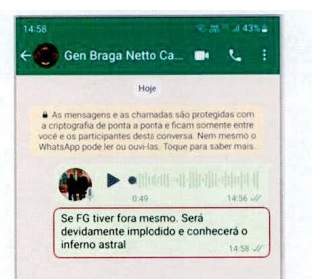 Conversa entre Braga Netto e Ailton Barros, em 15 de dezembro de 2022