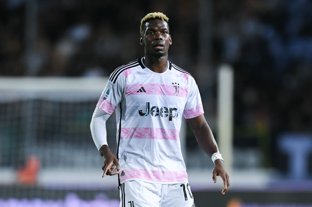 Paul Pogba of Juventus FC looks on during the Serie A Tim match between Empoli FC and Juventus FC at Stadio Carlo Castellani on September 3, 2023 in Empoli, Italy. (Photo by Giuseppe Maffia/NurPhoto via Getty Images)