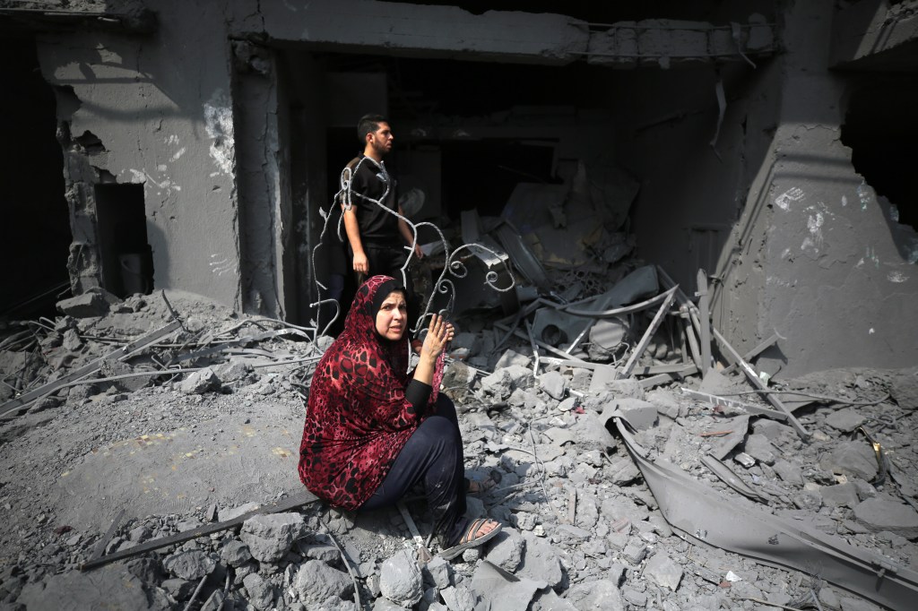 Destruição na Faixa de Gaza após ataque de Israel - 09/10/2023