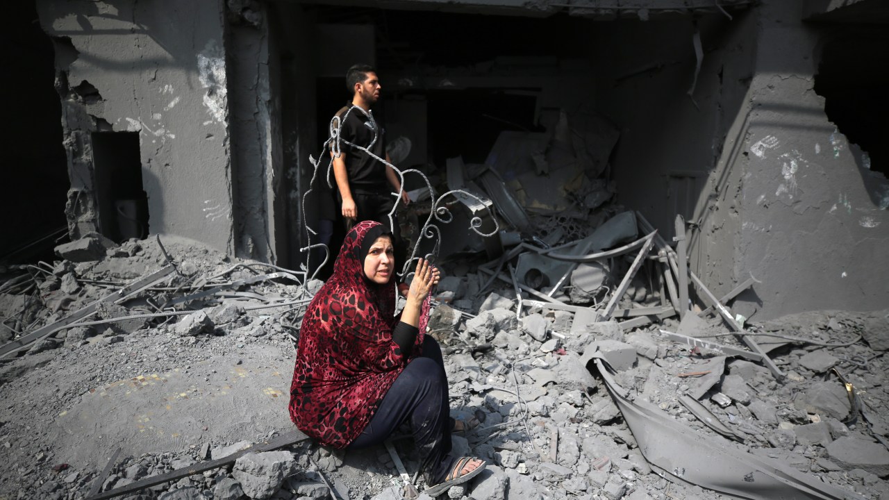 Destruição na Faixa de Gaza após ataque de Israel - 09/10/2023