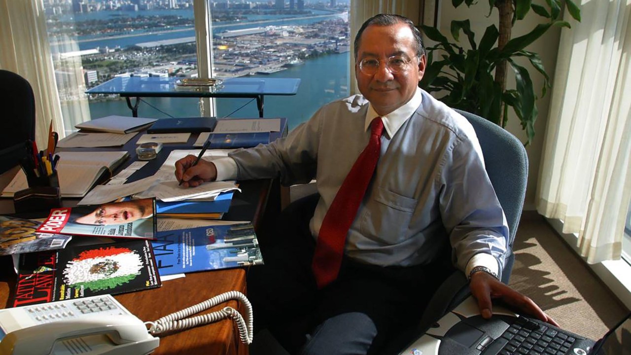 The Miami Herald profiled former Ambassador Victor Manuel Rocha in 2003 when he joined the firm of Steel Hector & Davis to help open doors in Latin America. He has been charged by federal prosecutors of beiug a covert agent for the Cuban government. (Raul Rubiera/Miami Herald/Tribune News Service via Getty Images)