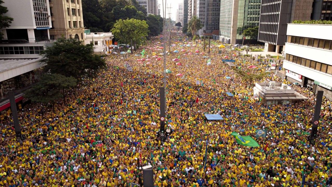 Manifestação convocada por Jair Bolsonaro na Avenida Paulista, em São Paulo, em 25/02/2024