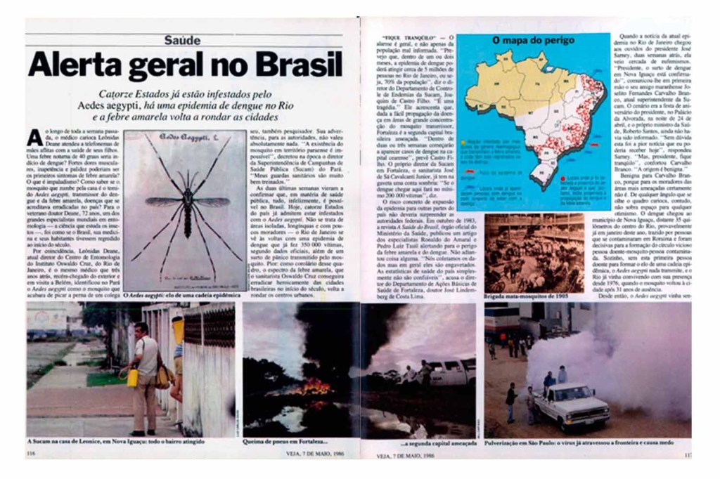 PARALISIA - Reportagem de VEJA em maio de 1986 chama atenção para o 'Aedes': quase quarenta anos depois, vive-se mais do mesmo