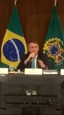 Ex-presidente Jair Bolsonaro em reunião ministerial do dia 5 de julho de 2022