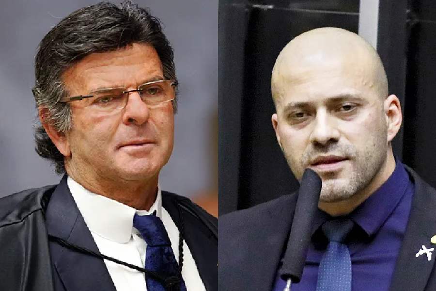 O ministro Luiz Fux, do Supremo Tribunal Federal (STF), e o ex-deputado federal Daniel Silveira (PL-RJ)
