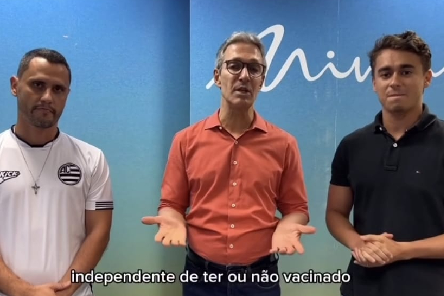 O senador Cleitinho Azevedo (Republicanos-MG), o governador de Minas Gerais Romeu Zema (NOVO) e o deputado federal Nikolas Ferreira (PL-MG)