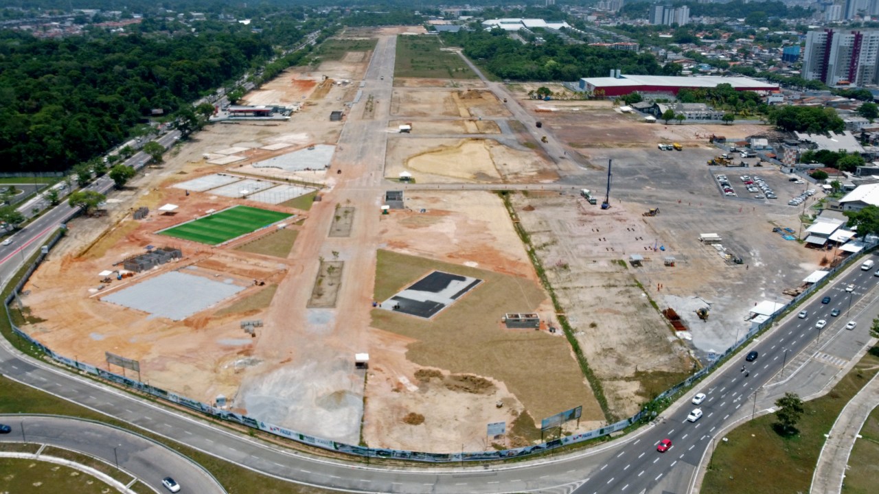 EM OBRAS - Parque da Cidade, em Belém: projeto de 500 000 metros quadrados ficará pronto a poucos meses do evento