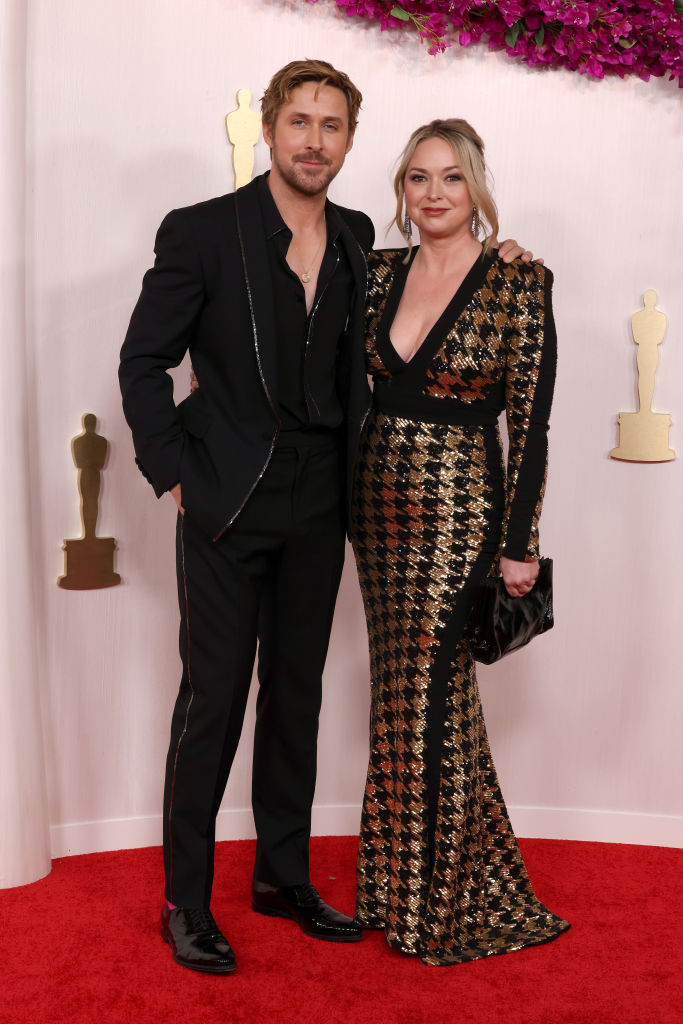 Ryan Gosling e a irmã Mandi Gosling no Oscar 2024 -