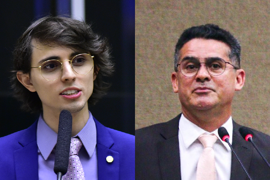 O deputado federal Amom Mandel (Cidadania-AM), à esquerda, e o prefeito de Manaus, David Almeida (Avante), à direita