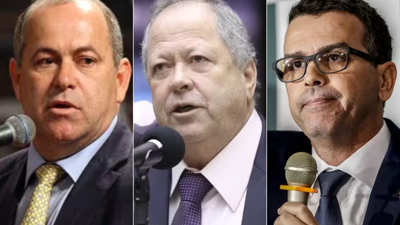 O conselheiro do TCE/RJ Domingos Brazão, o deputado federal Chiquinho Brazão (União-RJ) e o delegado da Polícia Civil RIvaldo Barbosa