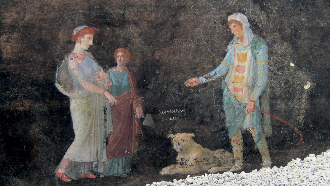 TIRANDO A POEIRA - Na pintura de uma das salas, Páris sequestra Helena de Troia: as narrativas expressas nas paredes