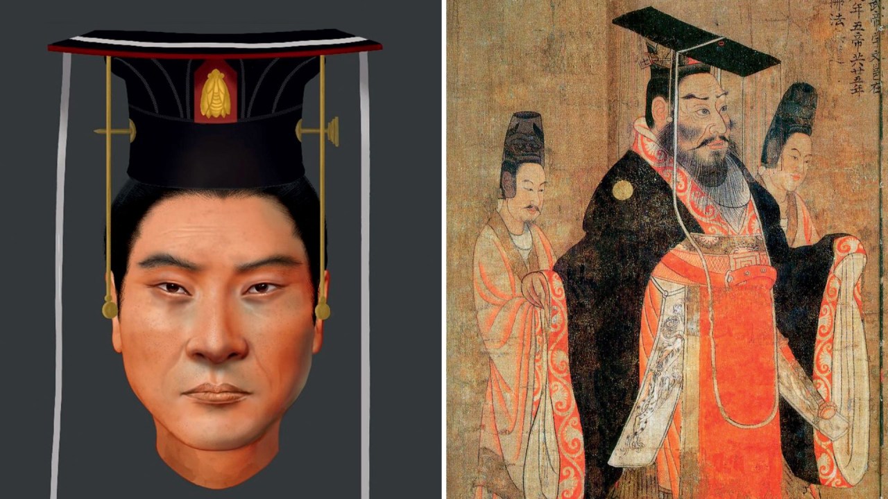 DIFERENÇAS - Wu em dois tempos: à esquerda, a reconstrução do rosto baseada no DNA; ao lado, um retrato clássico