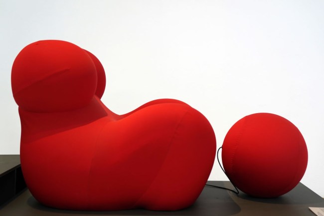 MILAN, ITALY - APRIL 14: An armchair by Gaetano Pesce ' UP5 Donna and UP6 1969' is displayed at Italian Design Museum at Palazzo dell'Arte of the Triennale on April 14, 2023 in Milan, Italy. (Photo by Pier Marco Tacca/Getty Images)