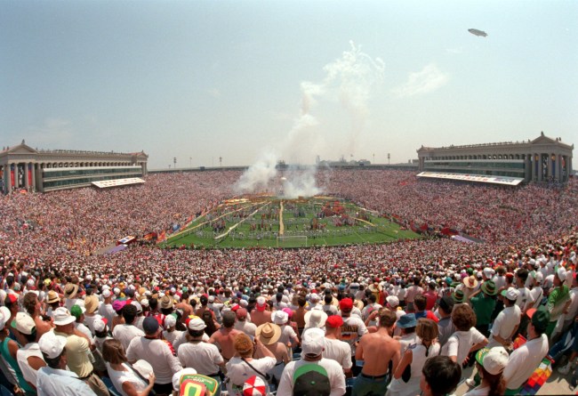 17 JUN 1994: OPENING CEREMONY FANFARE FOR THE 1994 WORLD CUP AT SOLDIER FIELD IN CHICAGO, ILLINOIS. Mandatory Credit: Shaun Botterill/ALLSPORT