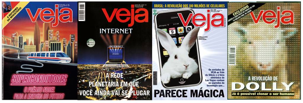 VJ_998.jpg NA VANGUARDA - Algumas capas publicadas por VEJA sobre avanços da tecnologia: cobertura atenta das fronteiras do conhecimento humano