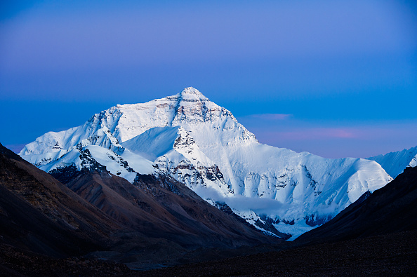 Monte Everest fotografado durante o verão chinês. 29/08/2020