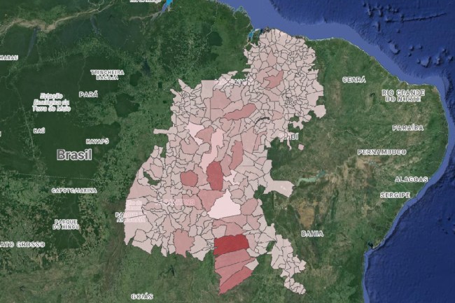 'Matopiba', região entre os estados de Maranhão, Tocantins, Piauí e Bahia que concentra quase 80% da área destruída do Cerrado