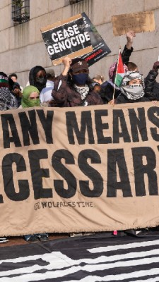 Manifestação pró-Palestina no Universidade Columbia