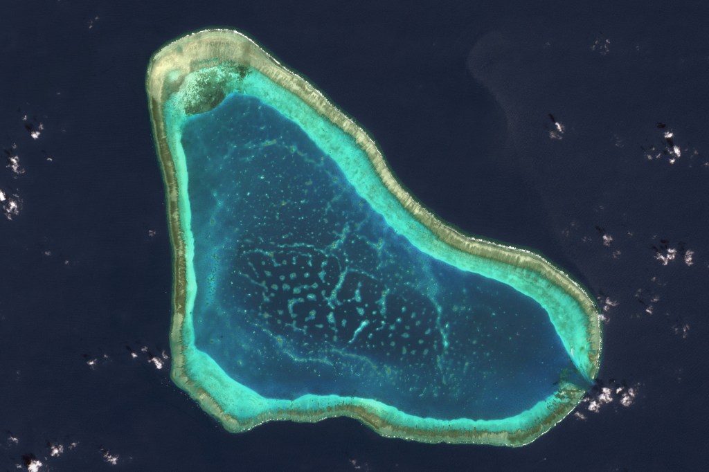 O atol de Scarborough, no Mar do Sul da China. 01/03/2023