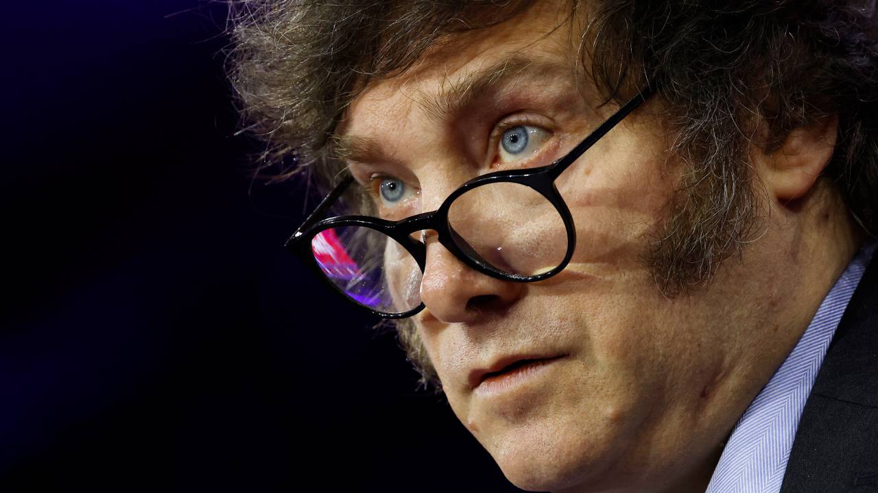 O presidente da Argentina, Javier Milei. 24/02/2024