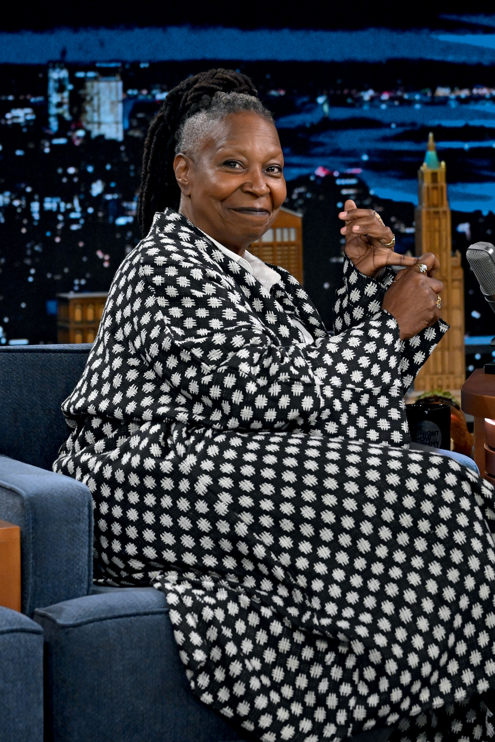 THE TONIGHT SHOW STARRING JIMMY FALLON -- Episode 1969 -- Pictured: Actress & comedian Whoopi Goldberg during an interview on Wednesday, May 8, 2024 -- (Photo by: Todd Owyoung/NBC via Getty Images)