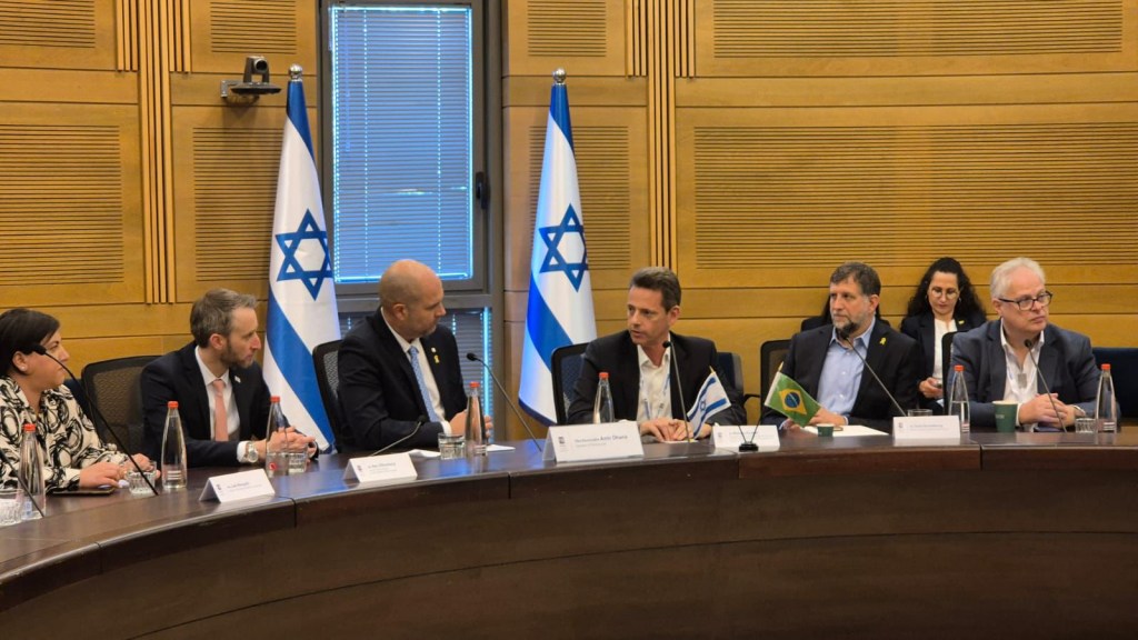 Delegação da Federação Israelita do Estado de São Paulo (Fisesp) faz reunião com chefe do parlamento de Israel, Amir Ohana, em Jerusalém. 23/05/2024 -