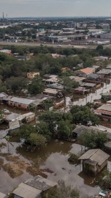 Município de Eldorado do Sul (RS), na região metropolitana de Porto Alegre, teve que ser completamente evacuada após ter 97% de sua área alagada pelas chuvas