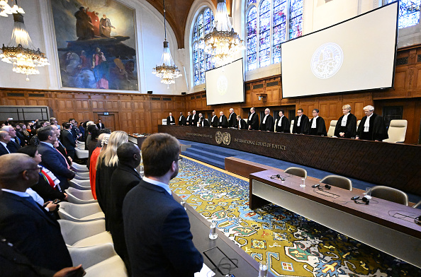 Visão geral do Tribunal Internacional de Justiça de Haia durante uma audiência do caso de genocídio em Gaza. 26/01/2024