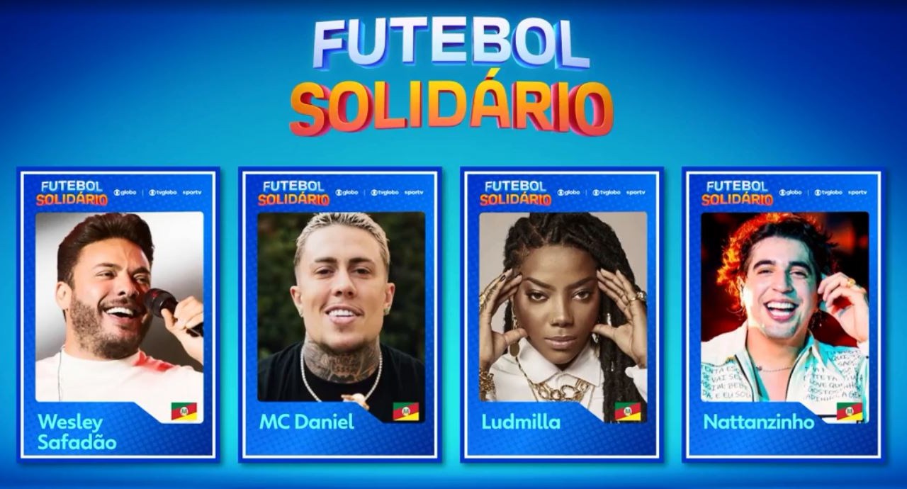 Futebol Solidário contará com cantores como Wesley Safadão, MC Daniel, Ludmilla e Nattanzinho