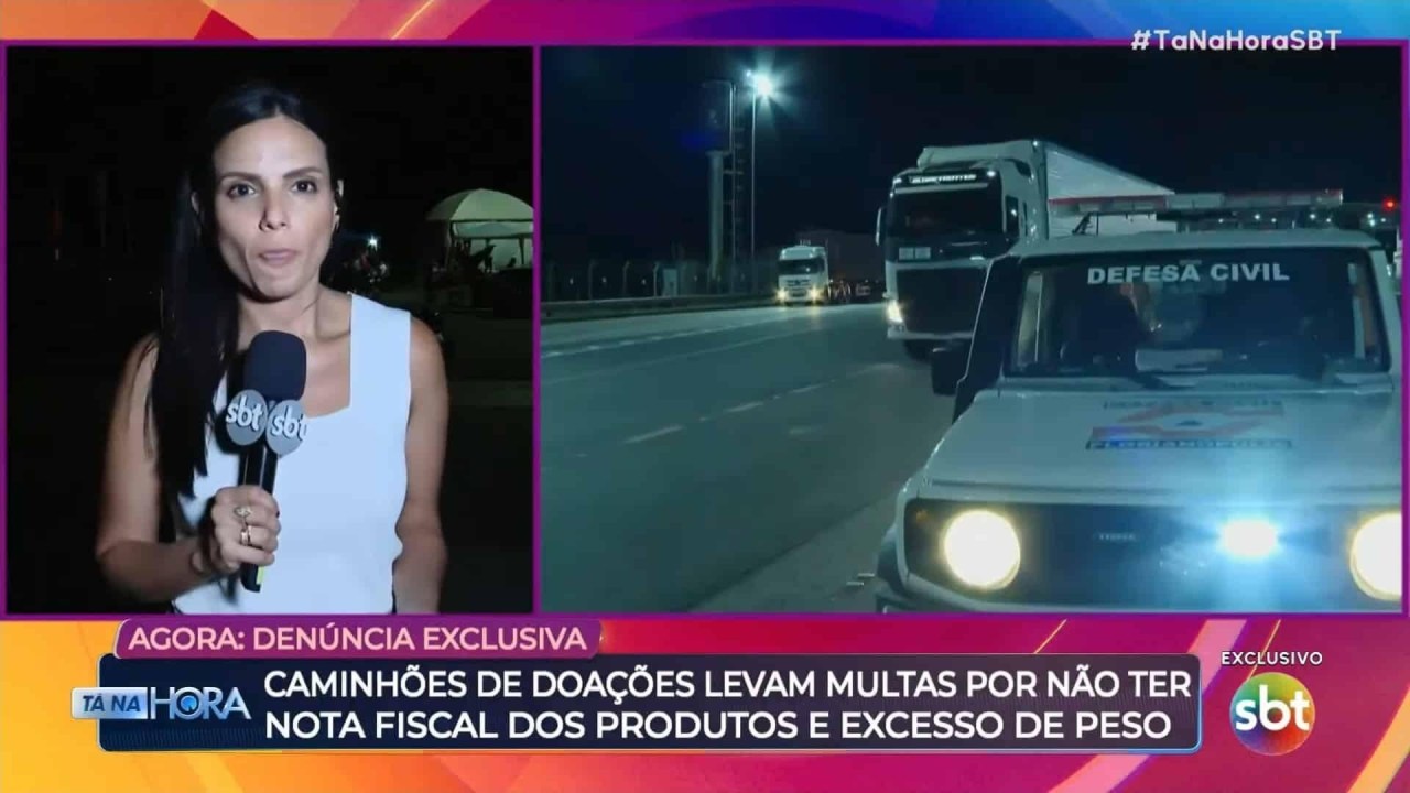 A repórter Marcia Dantas em cobertura da tragédia no Rio Grande do Sul pelo programa 'Tá Na Hora'