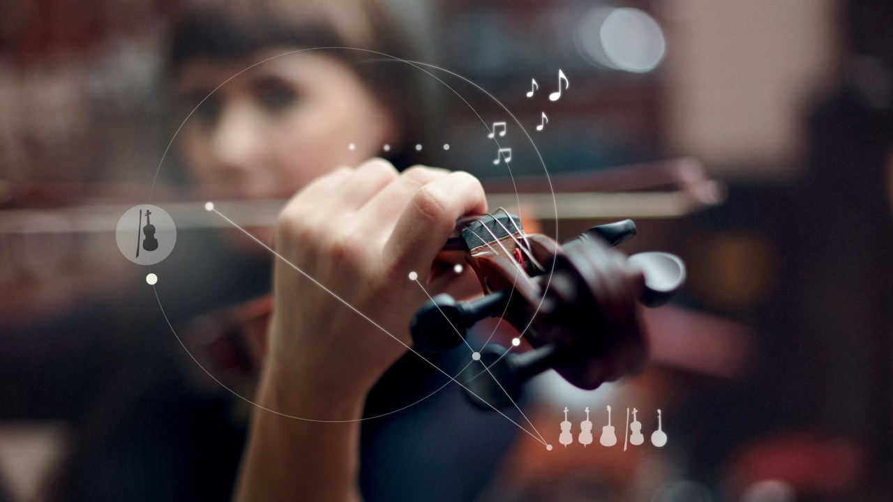 PARA A ALMA - O violino numa orquestra: a música extrapola a linguagem convencional e traduz o estado de espírito