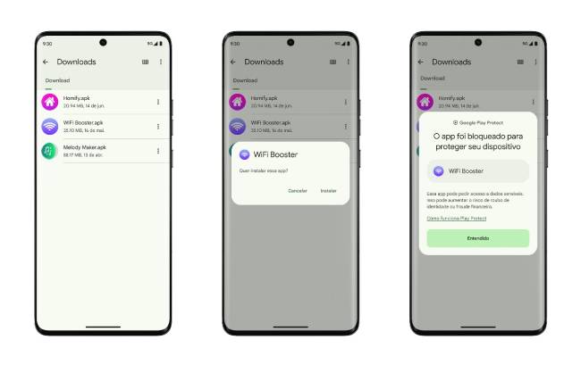 Telade bloqueio Google Play Protect tela de bloqueio Google Play Protect