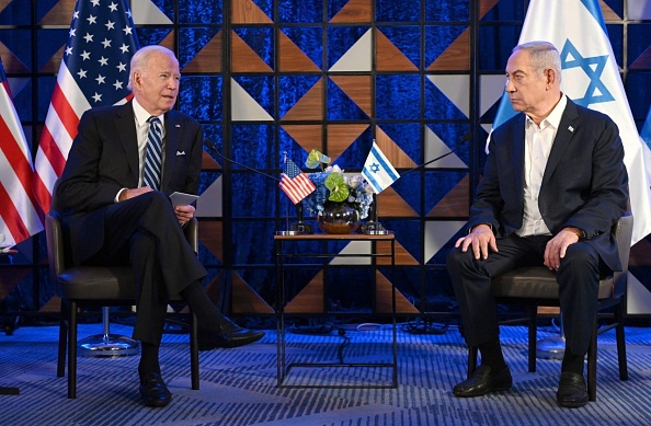 Encontro entre o presidente dos EUA, Joe Biden, e o primeiro-ministro israelense, Benjamin Netanyahu em Tel Aviv. 18/10/2023