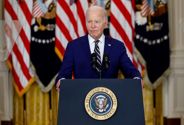 Presidente dos EUA, Joe Biden, durante discurso na Casa Branca, em Washington. 04/06/2024