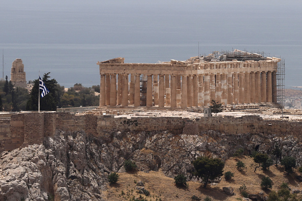 Acrópole de Atenas vazio após o fechamento temporário durante onda de calor. 12/06/2024